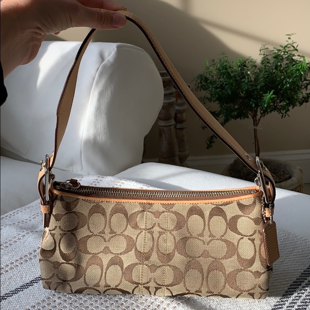 Vintage Coach Signature Print Handbag